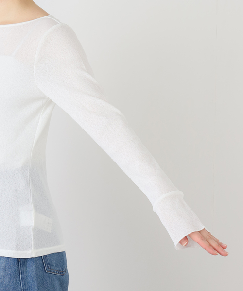 La TOTALITE（ラトータリテ）の「【洗える】ニュアンステレコカフスカットソー（Tシャツ/カットソー・レディース・ホワイト・FREE）」の5枚目の写真