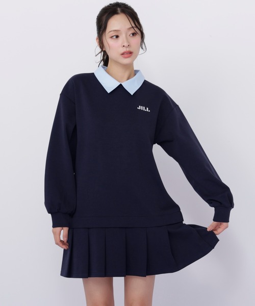 JILL by JILL STUART（ジルバイジルスチュアート）の「スウェットプリーツミニワンピース（ワンピース・レディース・ネイビー/ブラック/グレー・FREE）」の3枚目の写真