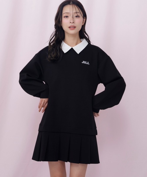 JILL by JILL STUART（ジルバイジルスチュアート）の「スウェットプリーツミニワンピース（ワンピース・レディース・ネイビー/ブラック/グレー・FREE）」の2枚目の写真