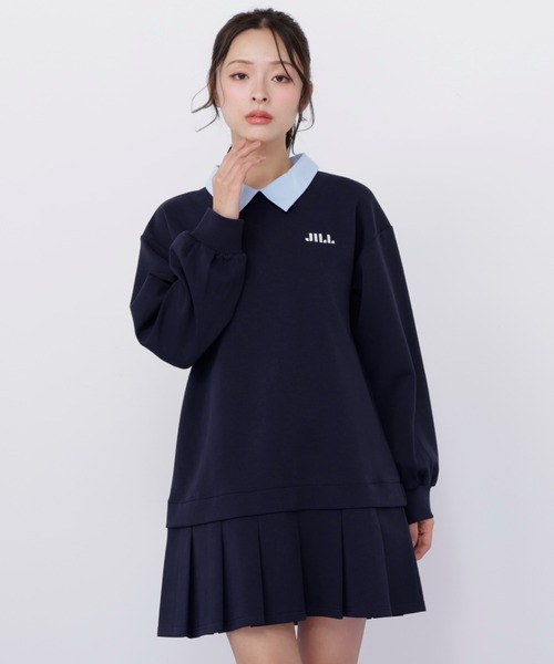 JILL by JILL STUART（ジルバイジルスチュアート）の「スウェットプリーツミニワンピース（ワンピース・レディース・ネイビー/ブラック/グレー・FREE）」の7枚目の写真