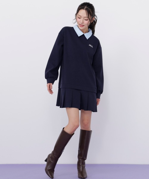 JILL by JILL STUART（ジルバイジルスチュアート）の「スウェットプリーツミニワンピース（ワンピース・レディース・ネイビー/ブラック/グレー・FREE）」の8枚目の写真