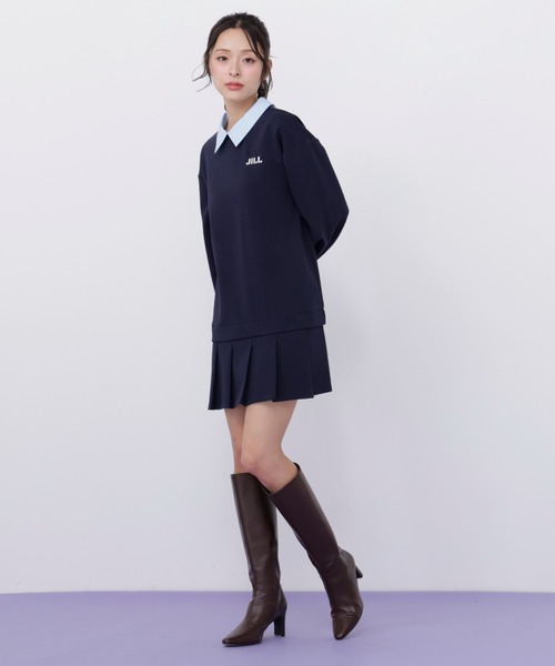 JILL by JILL STUART（ジルバイジルスチュアート）の「スウェットプリーツミニワンピース（ワンピース・レディース・ネイビー/ブラック/グレー・FREE）」の10枚目の写真