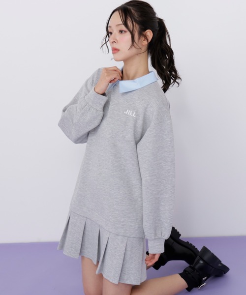 JILL by JILL STUART（ジルバイジルスチュアート）の「スウェットプリーツミニワンピース（ワンピース・レディース・ネイビー/ブラック/グレー・FREE）」の12枚目の写真