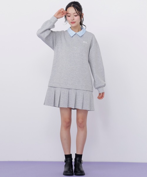 JILL by JILL STUART（ジルバイジルスチュアート）の「スウェットプリーツミニワンピース（ワンピース・レディース・ネイビー/ブラック/グレー・FREE）」の19枚目の写真