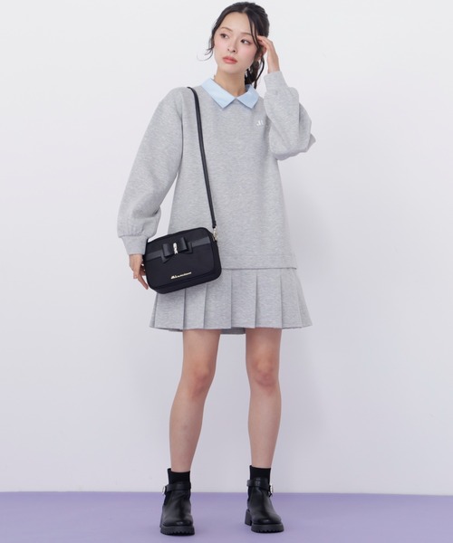 JILL by JILL STUART（ジルバイジルスチュアート）の「スウェットプリーツミニワンピース（ワンピース・レディース・ネイビー/ブラック/グレー・FREE）」の22枚目の写真