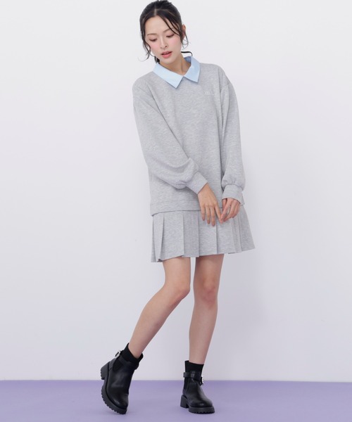 JILL by JILL STUART（ジルバイジルスチュアート）の「スウェットプリーツミニワンピース（ワンピース・レディース・ネイビー/ブラック/グレー・FREE）」の21枚目の写真