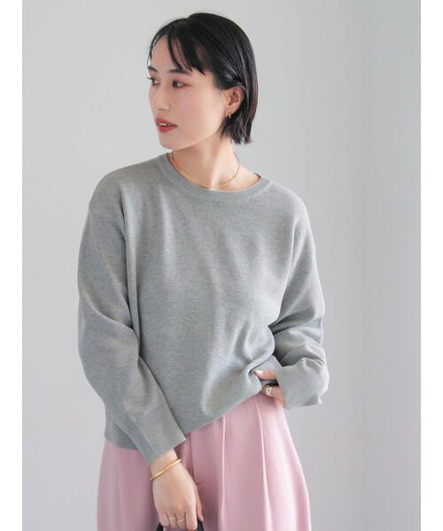 Te chichi（テチチ）の「前後2WAYスウェットライクニット（ニット/セーター・レディース・ブラック/グレー/ブルー/オフホワイト・F）」の4枚目の写真