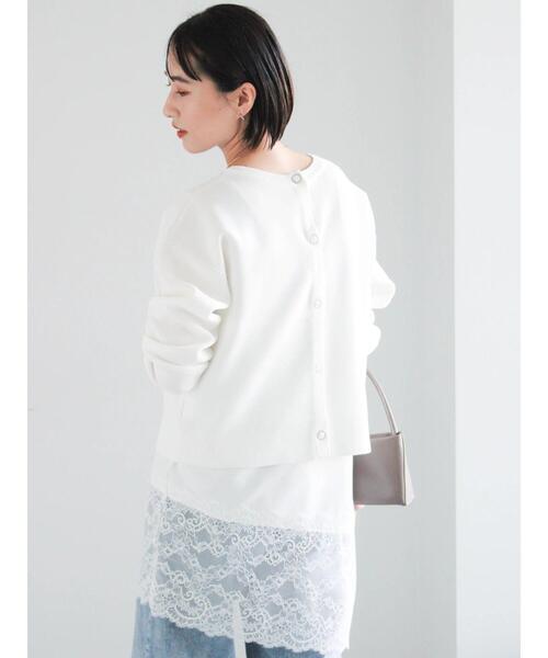 Te chichi（テチチ）の「前後2WAYスウェットライクニット（ニット/セーター・レディース・ブラック/グレー/ブルー/オフホワイト・F）」の2枚目の写真