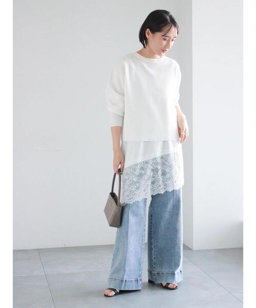 Te chichi（テチチ）の「前後2WAYスウェットライクニット（ニット/セーター・レディース・ブラック/グレー/ブルー/オフホワイト・F）」の7枚目の写真