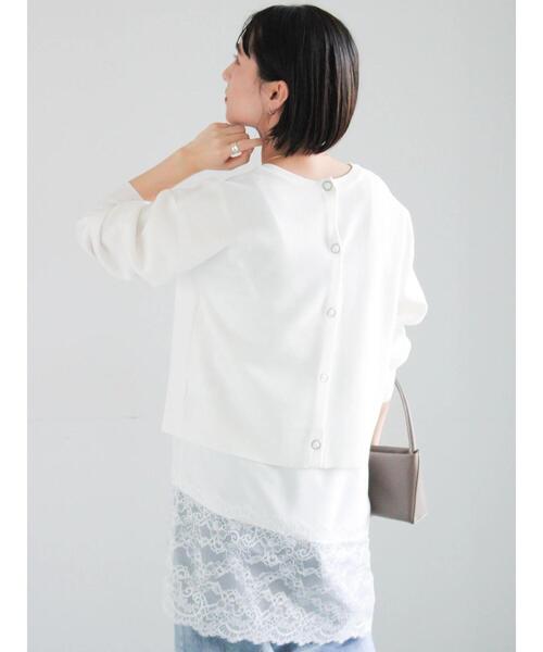 Te chichi（テチチ）の「前後2WAYスウェットライクニット（ニット/セーター・レディース・ブラック/グレー/ブルー/オフホワイト・F）」の8枚目の写真