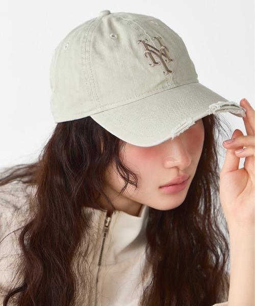 Heather（ヘザー）の「【NEW ERA/ニューエラ】ダメージCAP　632670（キャップ・レディース・ベージュ/ピンク/グレー・ONE SIZE）」の2枚目の写真