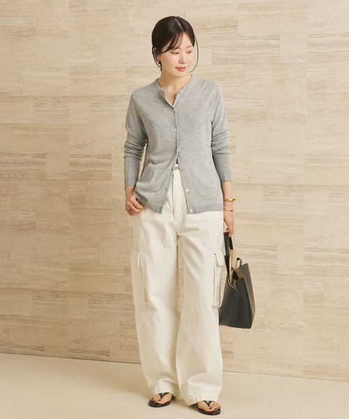 plage（プラージュ）の「《追加》vis/silk mix カーディガン（カーディガン/ボレロ・レディース・ライトグレー/ベージュ系その他・FREE）」の6枚目の写真