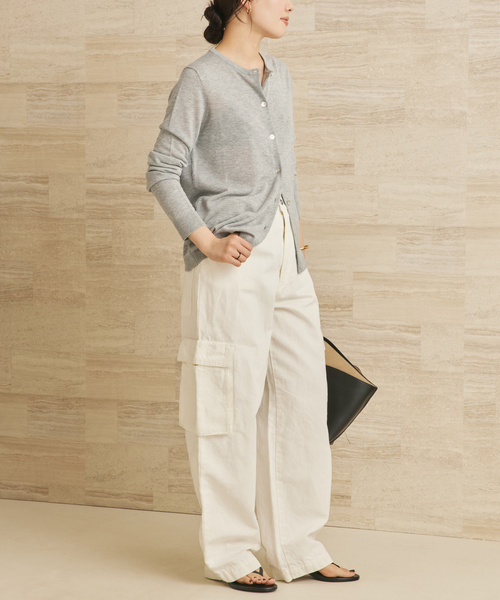 plage（プラージュ）の「《追加》vis/silk mix カーディガン（カーディガン/ボレロ・レディース・ライトグレー/ベージュ系その他・FREE）」の7枚目の写真