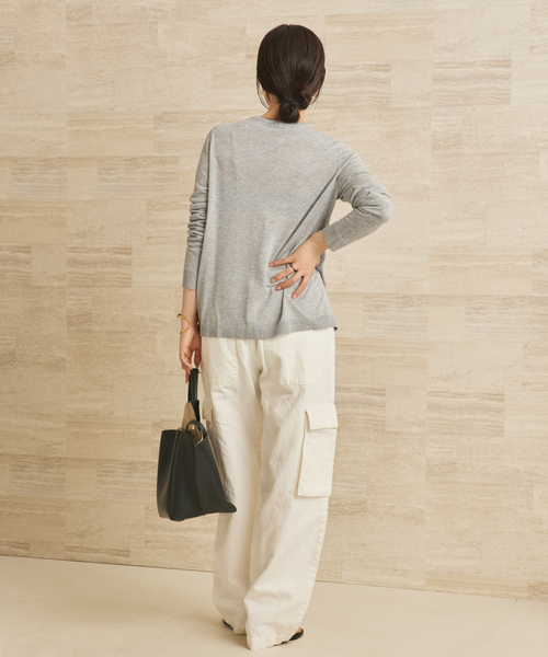 plage（プラージュ）の「《追加》vis/silk mix カーディガン（カーディガン/ボレロ・レディース・ライトグレー/ベージュ系その他・FREE）」の8枚目の写真