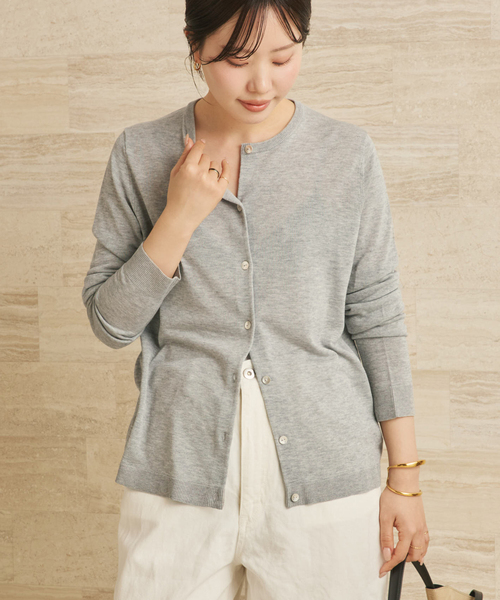plage（プラージュ）の「《追加》vis/silk mix カーディガン（カーディガン/ボレロ・レディース・ライトグレー/ベージュ系その他・FREE）」の9枚目の写真