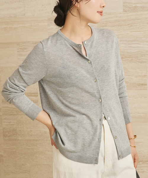 plage（プラージュ）の「《追加》vis/silk mix カーディガン（カーディガン/ボレロ・レディース・ライトグレー/ベージュ系その他・FREE）」の10枚目の写真