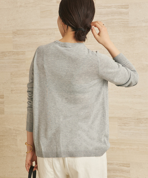 plage（プラージュ）の「《追加》vis/silk mix カーディガン（カーディガン/ボレロ・レディース・ライトグレー/ベージュ系その他・FREE）」の12枚目の写真