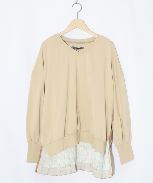 ScoLar（スカラー）の「561208：星座×ステンドグラス柄プリーツ切替プルオーバー（ワンピース・レディース・ブラック/ベージュ/ネイビー・M）」の3枚目の写真