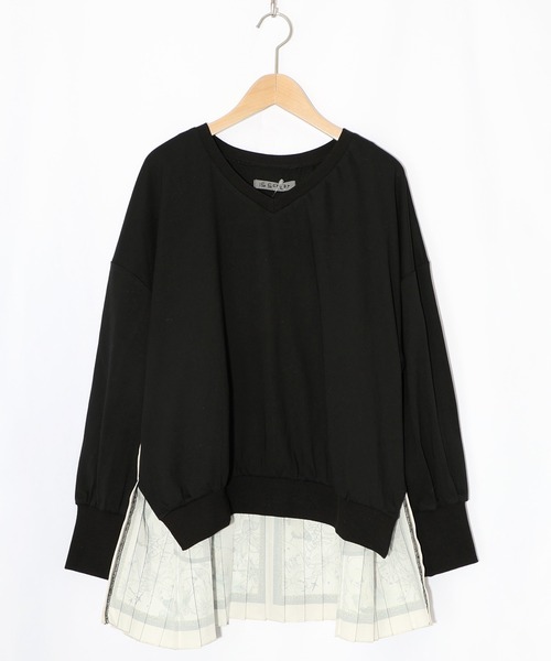 ScoLar（スカラー）の「561208：星座×ステンドグラス柄プリーツ切替プルオーバー（ワンピース・レディース・ブラック/ベージュ/ネイビー・M）」の10枚目の写真