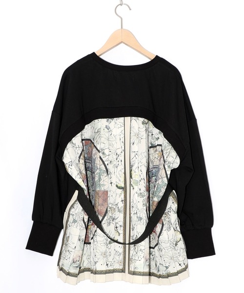 ScoLar（スカラー）の「561208：星座×ステンドグラス柄プリーツ切替プルオーバー（ワンピース・レディース・ブラック/ベージュ/ネイビー・M）」の11枚目の写真