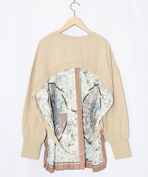 ScoLar（スカラー）の「561208：星座×ステンドグラス柄プリーツ切替プルオーバー（ワンピース・レディース・ブラック/ベージュ/ネイビー・M）」の15枚目の写真