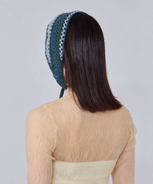 OVERRIDE(オーバーライド)の「OVERRIDE REP CROCHET HAIR BAND / オーバーライド(ヘアバンド・レディース・ブルー/ホワイト/ブラウン・FREE)」の13枚目の写真