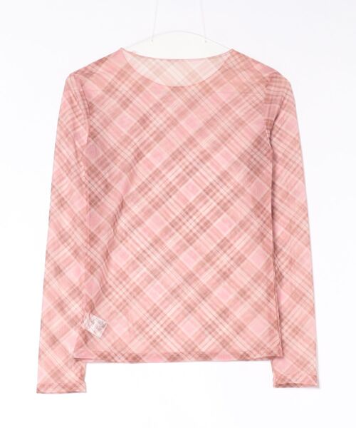almo(アルモ)の「【TUNE】チェックシアーカットソー(Tシャツ/カットソー・レディース・ピンク/ブルー・FREE)」の10枚目の写真