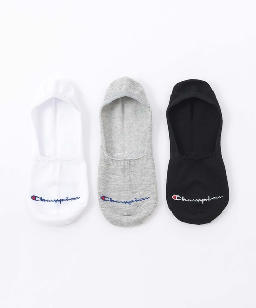 Champion（チャンピオン）の「【3足セット】Champion レディース メンズ スクリプトロゴ 消臭糸使用 アーチサポート かかと滑り止め付き カバーソックス 92897505（ソックス/靴下・メンズ・ブラック/その他3/その他2・L/M/S）」の2枚目の写真