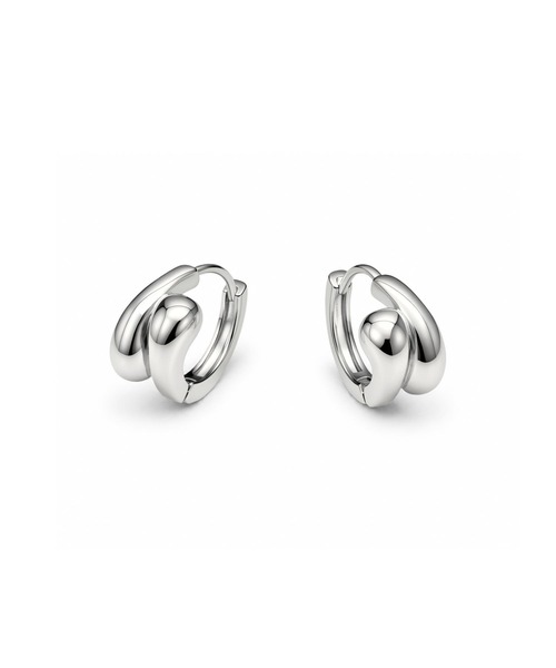 Lyvi(ライビィ)の「Silent Deform Hoop Pierce / 金属アレルギー対応(ピアス(両耳用)・レディース・シルバー/ゴールド・FREE)」の1枚目の写真