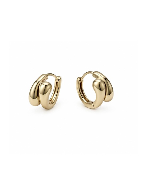 Lyvi(ライビィ)の「Silent Deform Hoop Pierce / 金属アレルギー対応(ピアス(両耳用)・レディース・シルバー/ゴールド・FREE)」の2枚目の写真