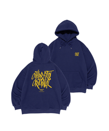 OTHERFITS（アザーフィッツ）の「[起毛/NO起毛] ストリートロゴフードパーカー (ブルー/イエロー)（パーカー）」