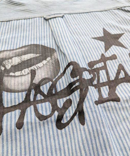 Dalfwin(ダールフィン)の「韓国ファッション HOSPITALロゴストライプデニムシャツ(シャツ/ブラウス・レディース・ダークブルー/ライトブルー・FREE)」の17枚目の写真