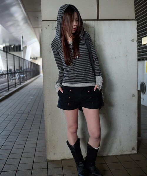 sedacle girl（セダクルガール）の「ボーダーレイヤードロンT（Tシャツ/カットソー・レディース・チャコールグレー/グレー/ボルドー・MEDIUM/SMALL）」の12枚目の写真