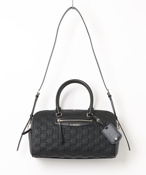 MICHAEL KORS(マイケルコース)の「JET SET TRAVEL ロゴエンボス レザー ダッフル クロスボディミディアム(ショルダーバッグ・レディース・ブラック・FREE)」の5枚目の写真