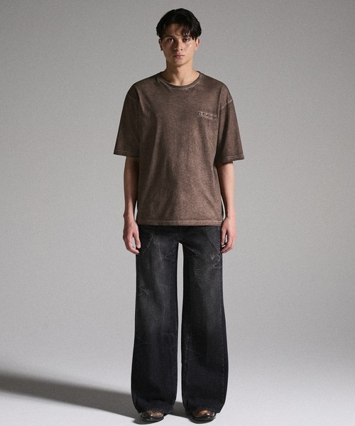 GRANCY（グランシー）の「【GRANCY】Military Studs Design Distressed T-shirt / ミリタリースタッズデザインダメージTシャツ（Tシャツ/カットソー・メンズ・ブラウン/グレー・L/M/S）」の5枚目の写真