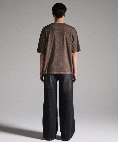 GRANCY（グランシー）の「【GRANCY】Military Studs Design Distressed T-shirt / ミリタリースタッズデザインダメージTシャツ（Tシャツ/カットソー・メンズ・ブラウン/グレー・L/M/S）」の8枚目の写真