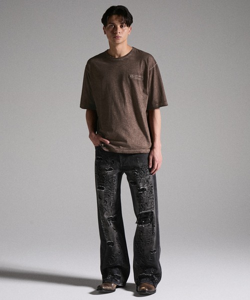 GRANCY（グランシー）の「【GRANCY】Military Studs Design Distressed T-shirt / ミリタリースタッズデザインダメージTシャツ（Tシャツ/カットソー・メンズ・ブラウン/グレー・L/M/S）」の19枚目の写真