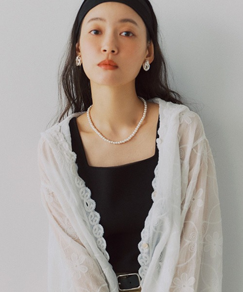 studio CLIP（スタディオクリップ）の「14ゲージスクエアニットタンクトップ[プラスサイズあり]（タンクトップ・レディース・アイボリー/ブラック/ホワイト・ﾌﾘｰ(L)/FREE）」の3枚目の写真