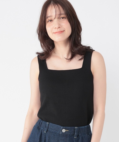 studio CLIP（スタディオクリップ）の「14ゲージスクエアニットタンクトップ[プラスサイズあり]（タンクトップ・レディース・アイボリー/ブラック/ホワイト・ﾌﾘｰ(L)/FREE）」の13枚目の写真