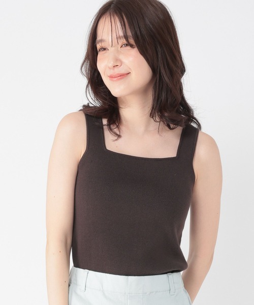 studio CLIP（スタディオクリップ）の「14ゲージスクエアニットタンクトップ[プラスサイズあり]（タンクトップ・レディース・アイボリー/ブラック/ホワイト・ﾌﾘｰ(L)/FREE）」の21枚目の写真