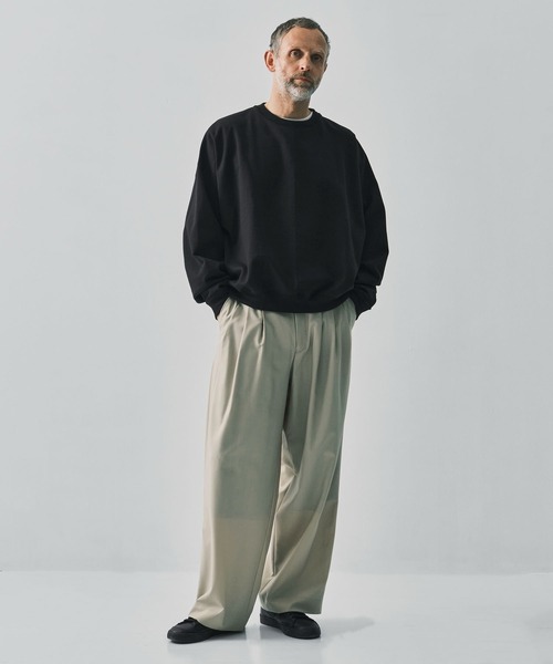 markaware(マーカウェア)の「【MARKAWARE】TRIPLE PLEATED WIDE TROUSERS(オーガニックウール2/80トロピカル / トリプルプリーテッドワイドトラウザーズ)(スラックス・メンズ・ブラック/ベージュ・1/2/3)」の10枚目の写真