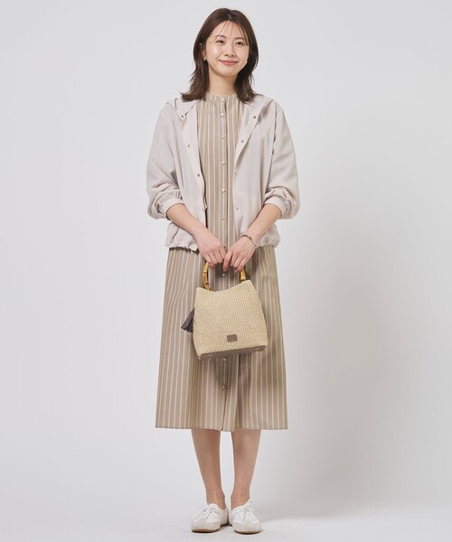J.PRESS Ladies(J.プレス レディス)の「TC ハイカウントストライプ シャツ ワンピース(ワンピース・レディース・ブルー系1/グレー系1/ブラウン系1・XS)」の6枚目の写真