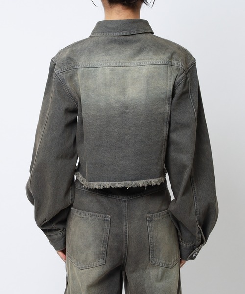 SPIRALGIRL（スパイラルガール）の「アイレットデニムジャケット（デニムジャケット・レディース・ブラック/ブルー・FREE）」の9枚目の写真