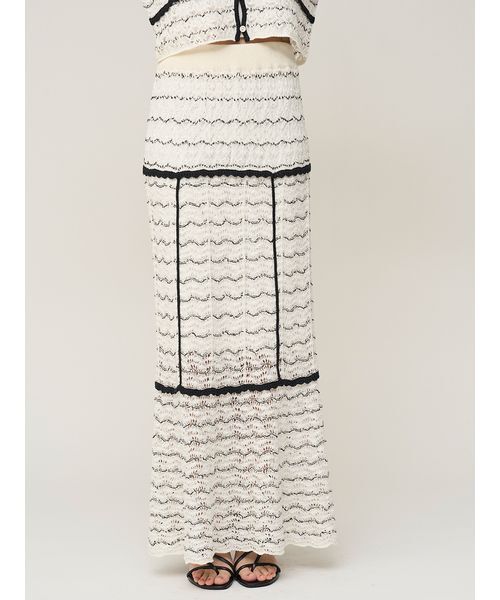 SNIDEL（スナイデル）の「クロシェニットスカート（スカート・レディース・ネイビー/イエロー/その他・F）」の7枚目の写真