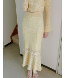 SNIDEL | クロシェニットスカート(スカート)