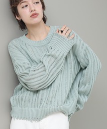 The rejoice（ザ リジョイス）の「ダメージ針抜きシアーニット（ニット/セーター）」