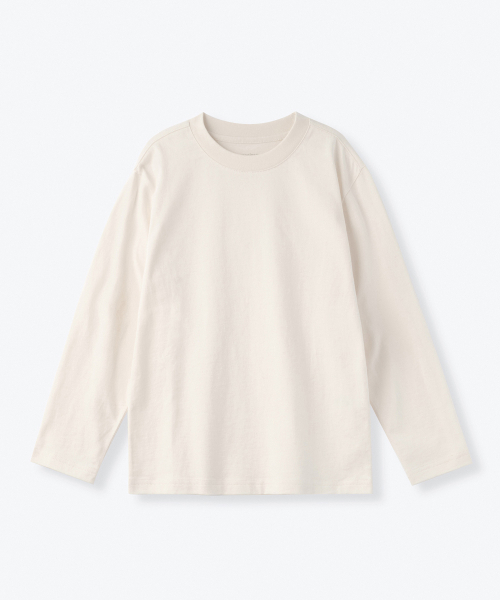 MUSINSA STANDARD KIDS（ムシンサスタンダードキッズ）の「[クールスタンダード] リラックスドクルーネック長袖Tシャツ [クリーム]（Tシャツ/カットソー・レディース・その他・100/110/120/130/140/150）」の2枚目の写真