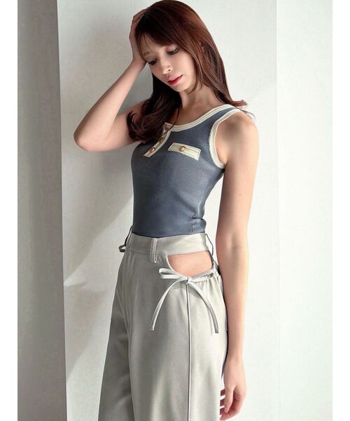 RESEXXY（リゼクシー）の「ウエストオープンパンツ（その他パンツ・レディース・ベージュ/ブラック・FREE）」の6枚目の写真