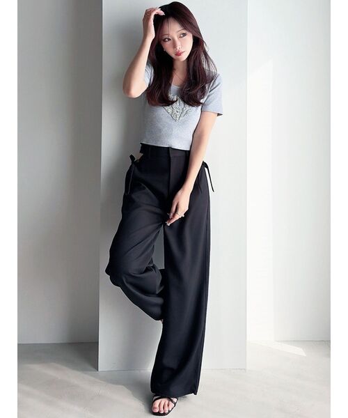 RESEXXY（リゼクシー）の「ウエストオープンパンツ（その他パンツ・レディース・ベージュ/ブラック・FREE）」の7枚目の写真