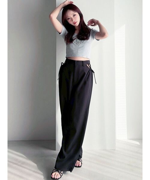 RESEXXY（リゼクシー）の「ウエストオープンパンツ（その他パンツ・レディース・ベージュ/ブラック・FREE）」の8枚目の写真